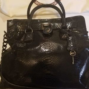 Michael Kors Hamilton Jewel Python tote